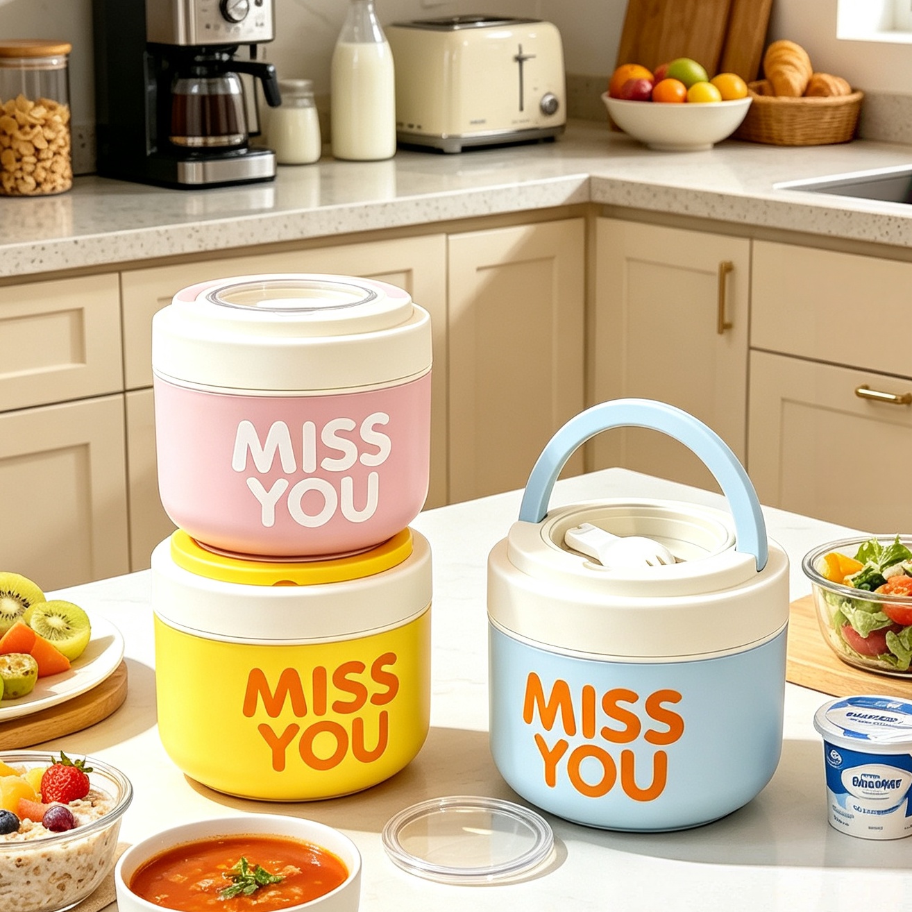 Meal Prep Soup - كوب إفطار معزول من الفولاذ المقاوم