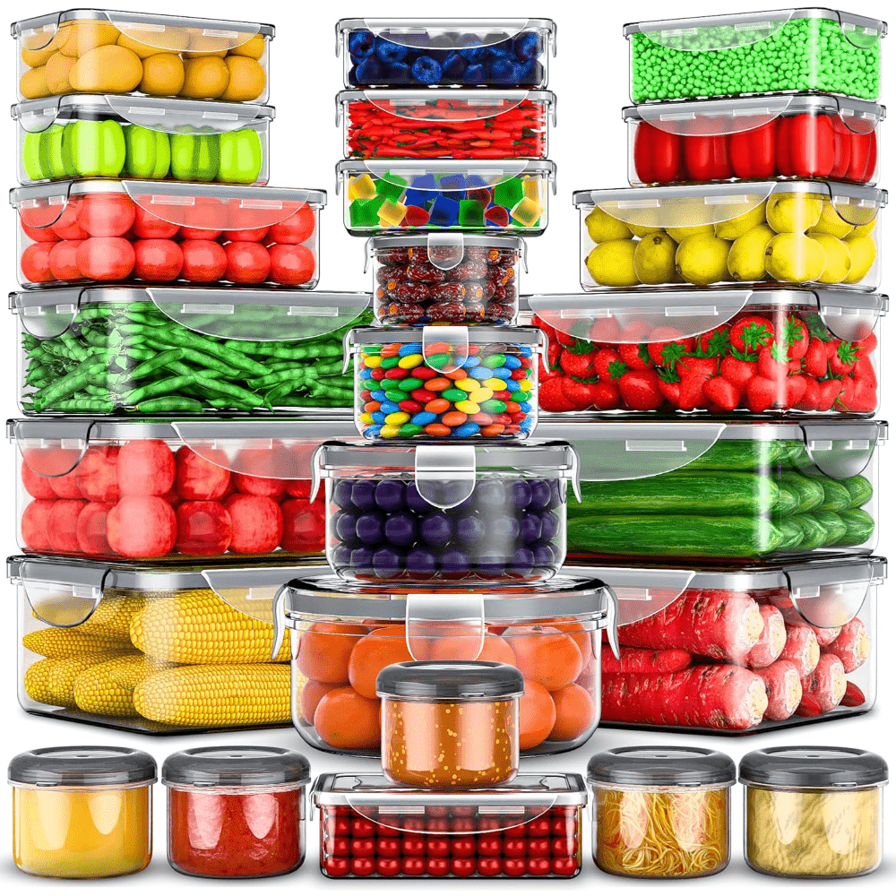 Meal Prep Jars With Lids - 50 قطعة من حاويات تخزين الطعام