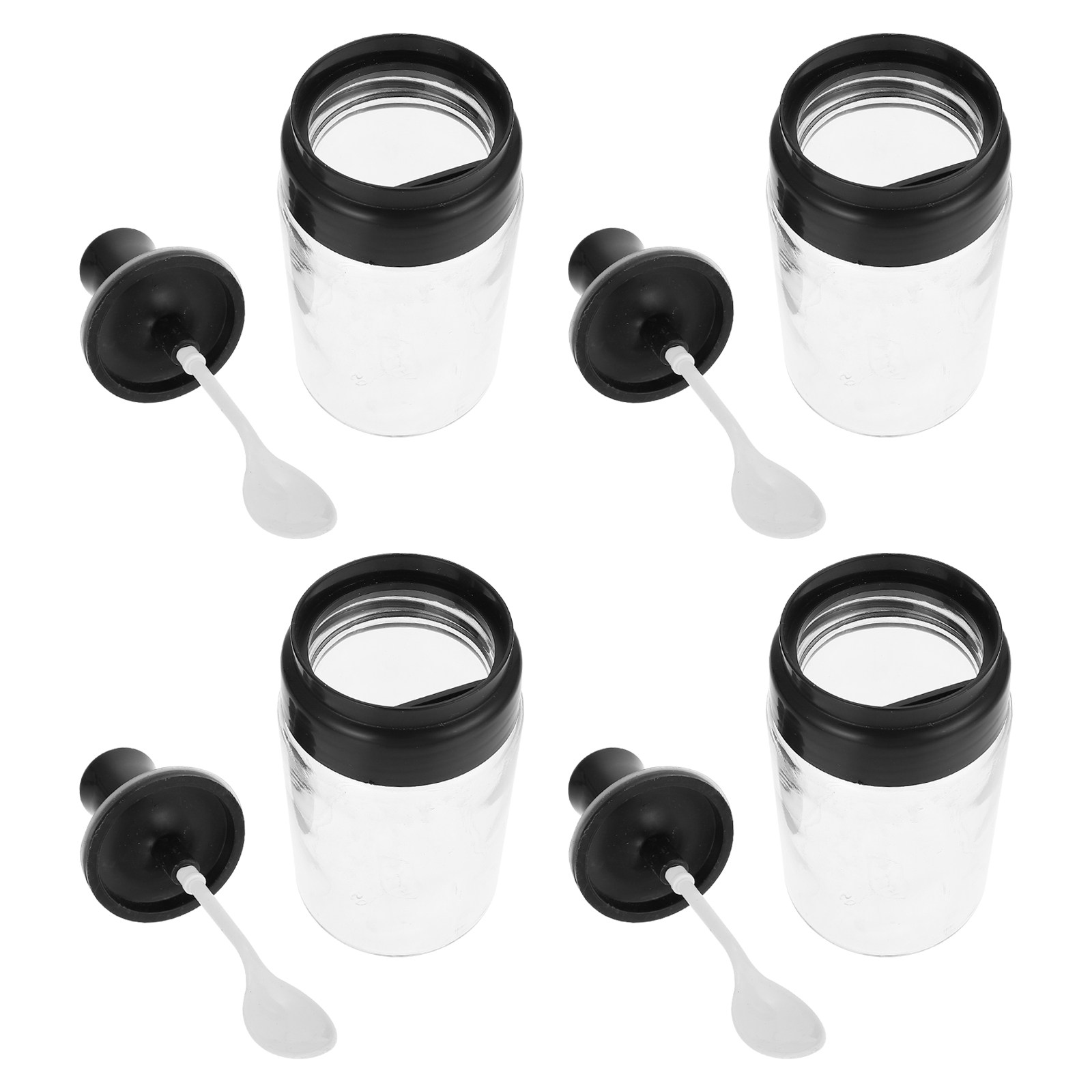 Meal Prep Jars With Lids - 4 قطع من أوعية التوابل الزجاجية