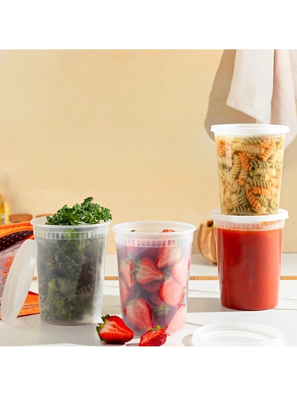 حاويات لذيذة بلاستيكية مع أغطي - مراجعة Meal Prep Jars With Lids وسعره