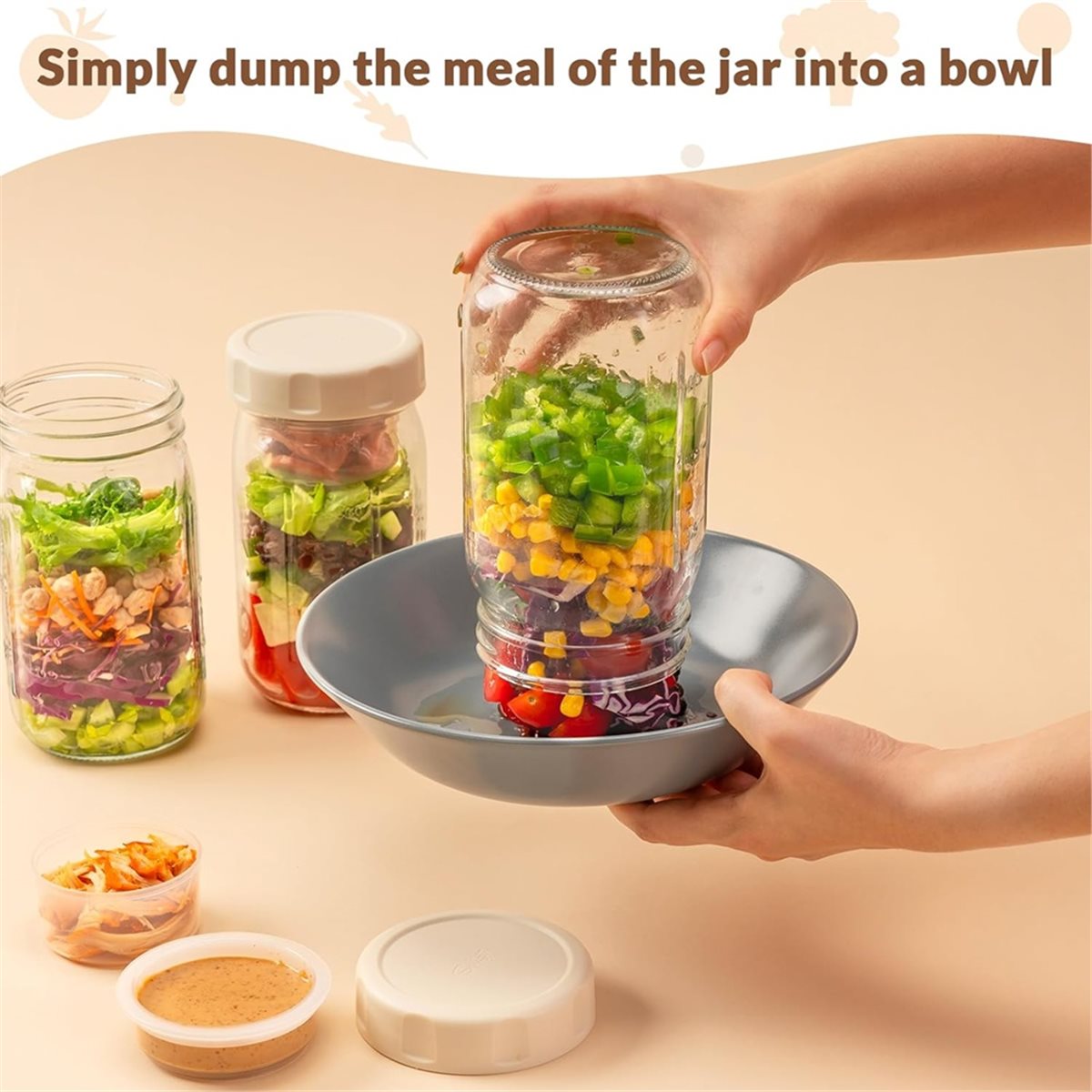 A67T جديد: مجموعة من 4 أوعية ز - مراجعة Meal Prep Jars With Lids وسعره