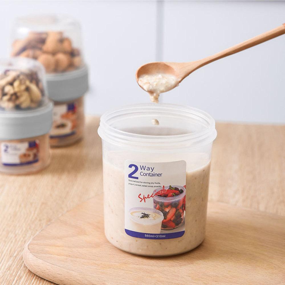 حاوية طعام محمولة مزدوجة الطبق - مراجعة Meal Prep Jars With Lids وسعره